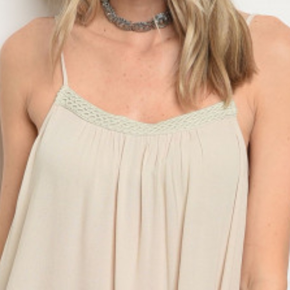 NATURAL BOHO STYLE CROCHET TRIM DRESS - Picture 3 of 4